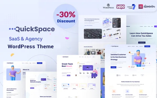 Шаблон Wordpress QuickSpace - SaaS and Agency Theme WordPress