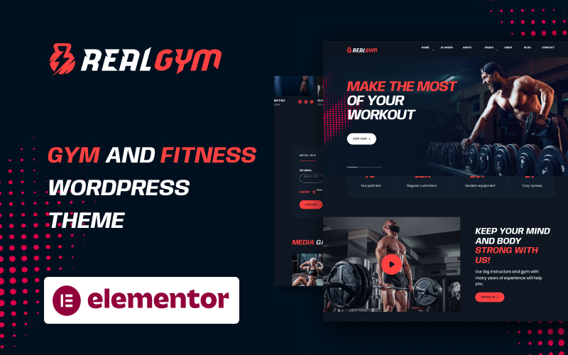 Шаблон Wordpress RealGym - Fitness and Gym Wordpress Theme Theme WordPress