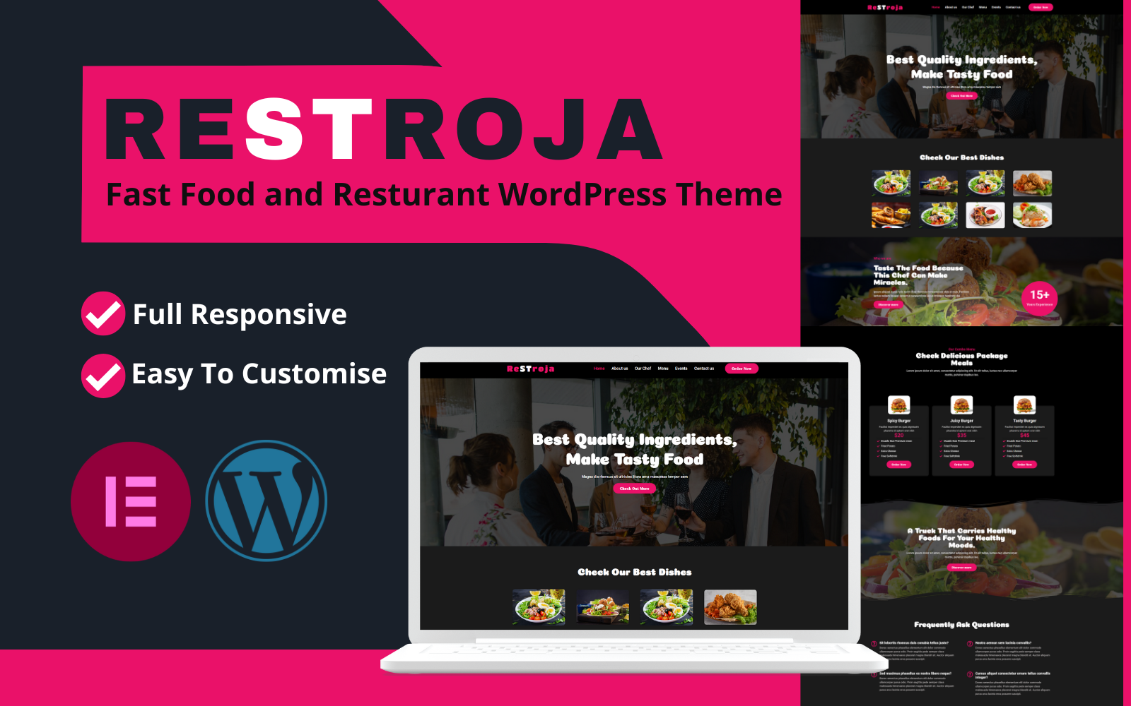 Шаблон Wordpress Restroja Fast Food And Resturant Full Responsive Wordpress Theme Theme WordPress