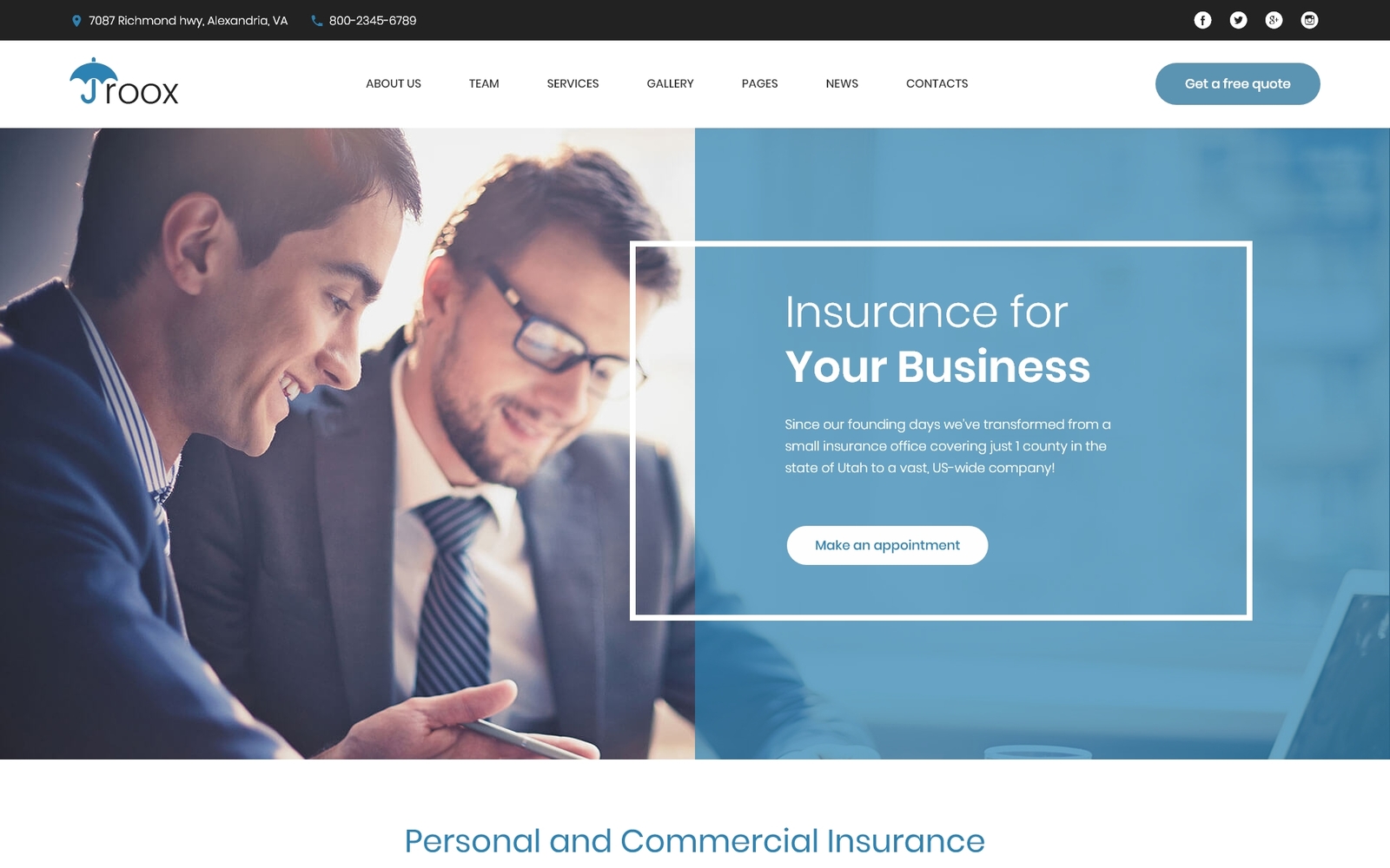 Шаблон WordPress Roox - Insurance Theme WordPress