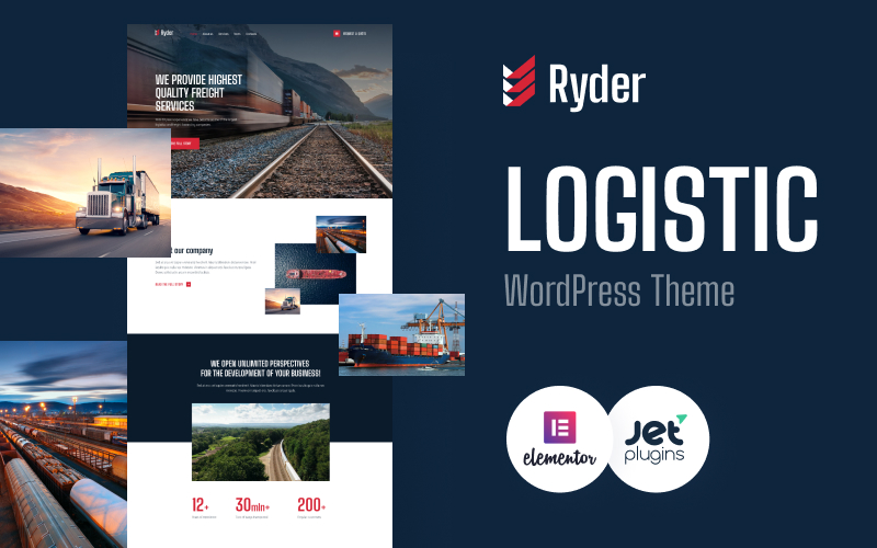 Шаблон Wordpress Ryder - Logistic Website Design for Moving Companies Theme WordPress