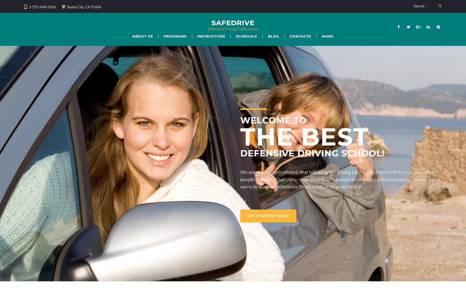 Шаблон WordPress SafeDrive - Driving School Responsive Theme WordPress