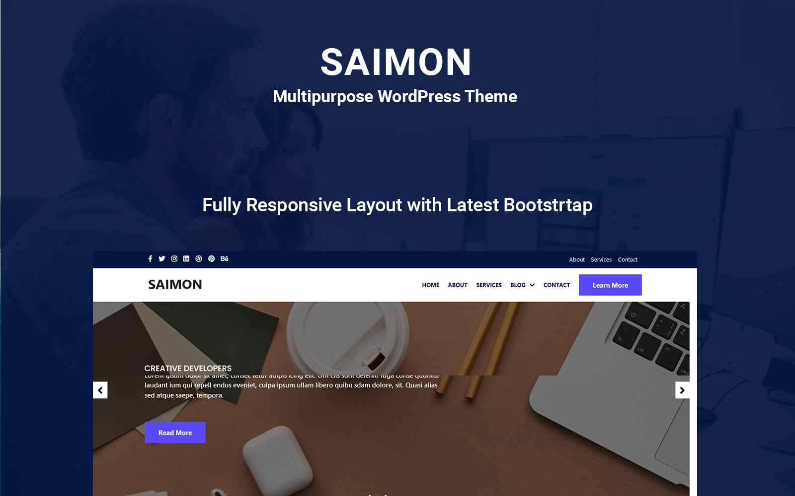 Шаблон Wordpress Saimon - Multipurpose Theme WordPress