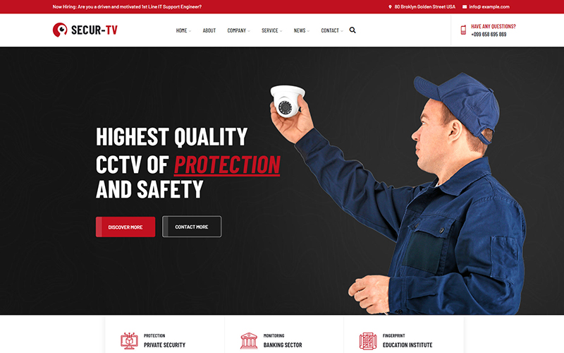 Шаблон Wordpress Securtv - CCTV and Security Theme WordPress