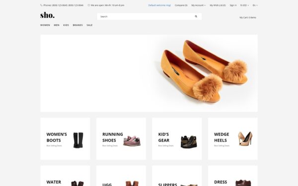 Шаблон OpenCart  Sho. - Shoe Store E-Commerce Clean 