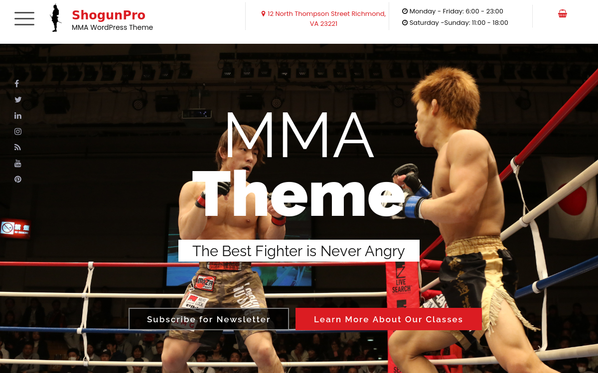 Шаблон WordPress ShogunPro - MMA Theme WordPress