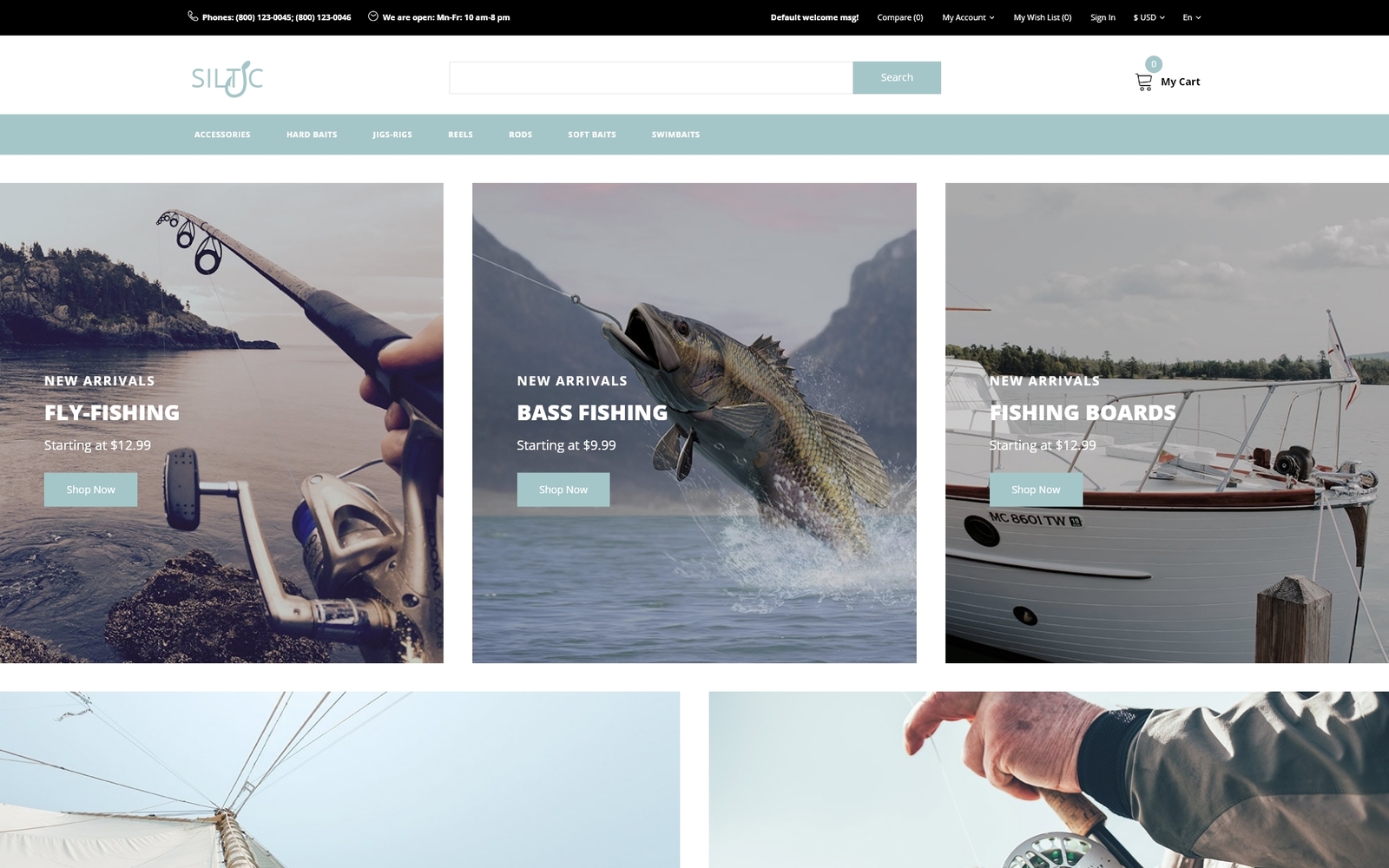 Шаблон OpenCart  Siltic - Fishing Tackle E-commerce Modern 