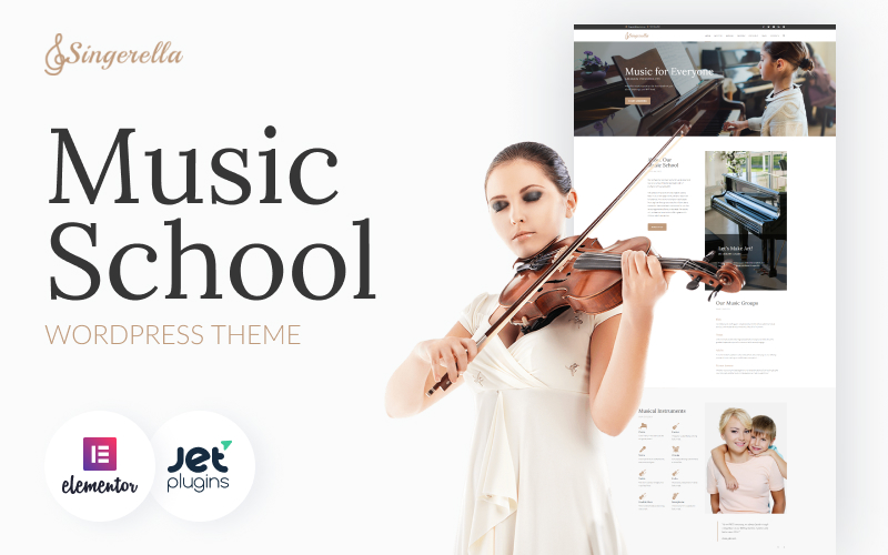 Шаблон WordPress Singerella - Music School Theme WordPress