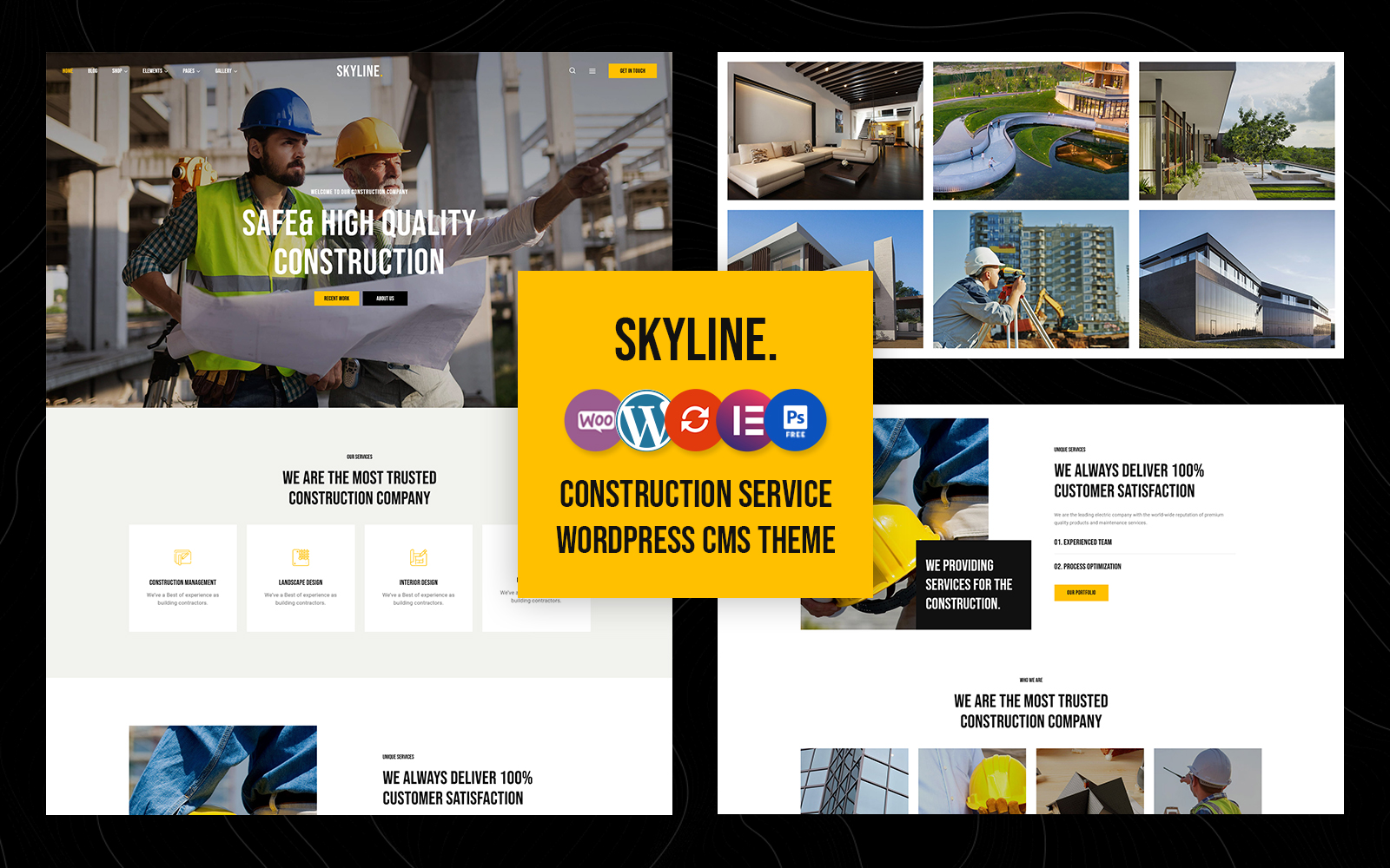 Шаблон Wordpress Skyline - Construction and Real Estate Multi-Purpose Business Elementor WordPress theme Theme WordPress