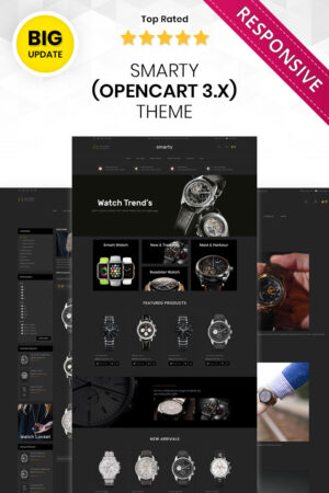 Шаблон OpenCart  Smart Watch - The Mega Store Responsive 
