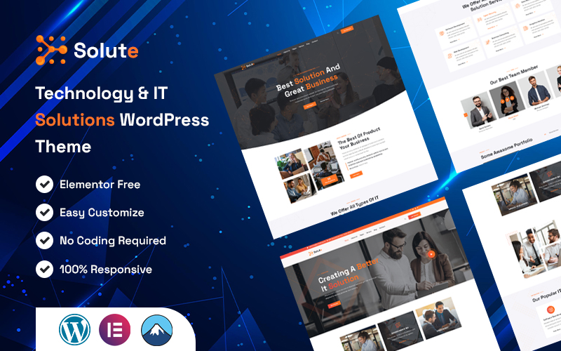 Шаблон Wordpress Solute - Technology & IT Solutions Wordpress Theme Theme WordPress