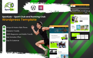 Шаблон Wordpress SportLab - Sport Club and Running Club Wordpress Template Theme WordPress