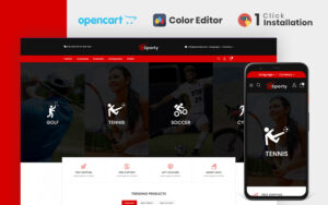 Шаблон OpenCart  Sporty Sports and Accessories Store Opencart Theme 