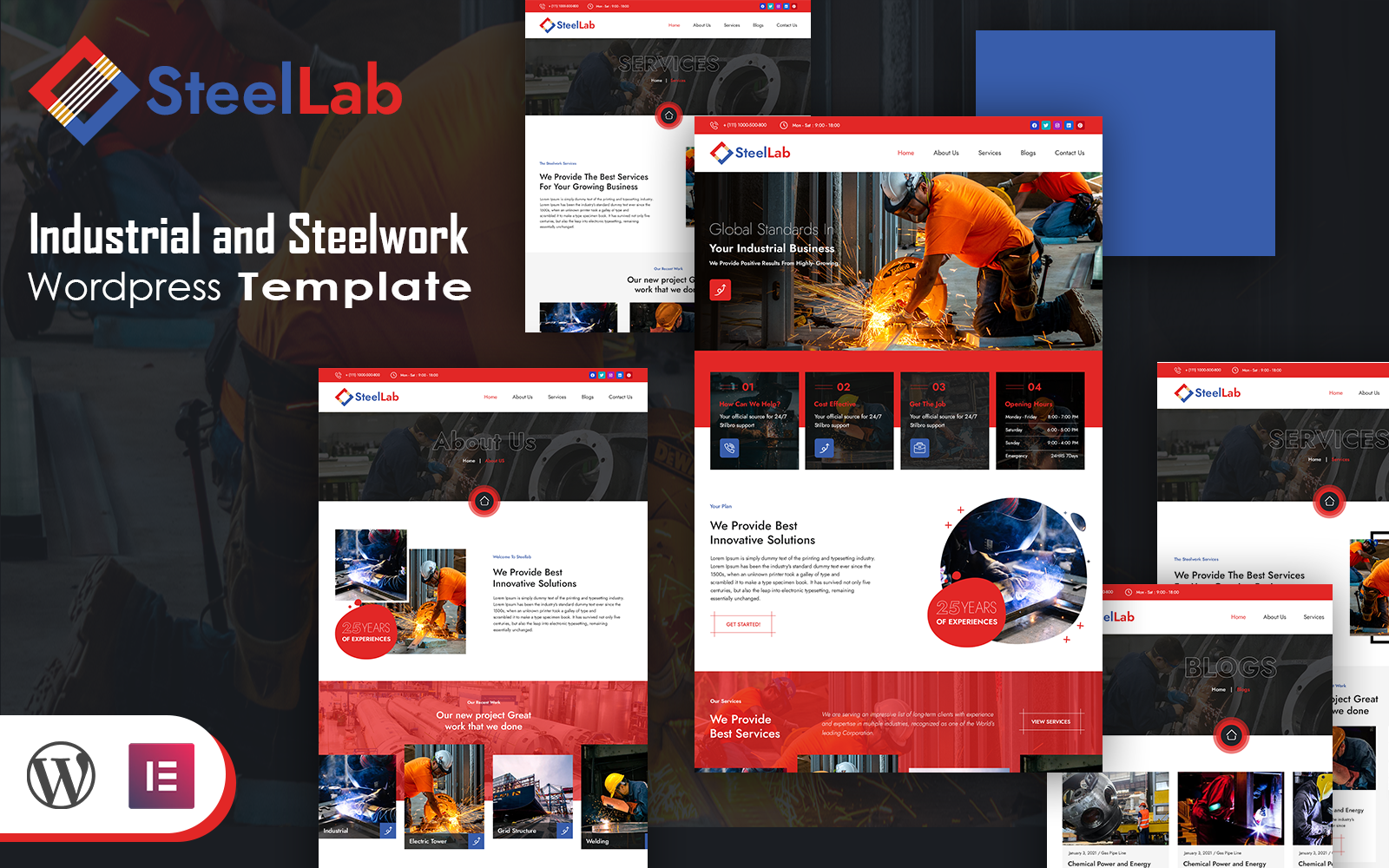 Шаблон Wordpress Steellab - Industrial and Steelwork Wordpress Template Theme WordPress