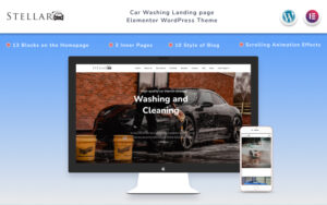 Шаблон WordPress Stellar - Car Washing Landing page with Blog WordPress Theme Theme WordPress