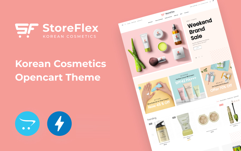 Шаблон OpenCart  StoreFlex - Korean Cosmetics eCommerce Template 
