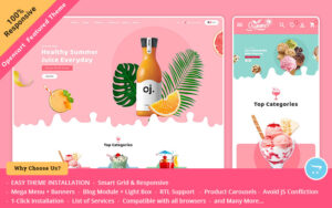Шаблон OpenCart  Summer Juices & Shakes - OpenCart Responsive Theme 
