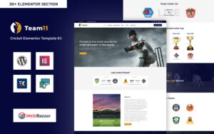 Шаблон Wordpress Team11 - Cricket Responsive Website WordPress Elementor Theme Theme WordPress