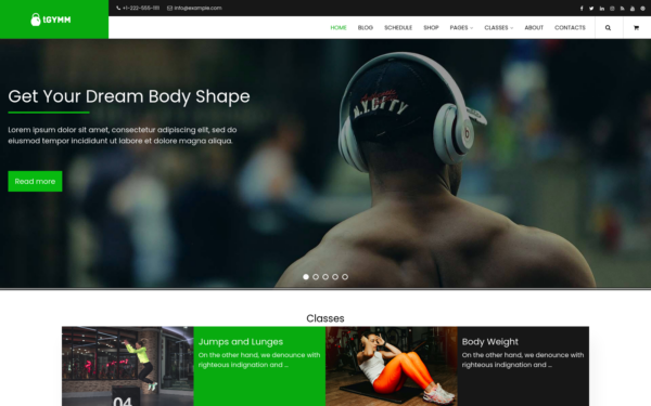 Шаблон Wordpress tGymm - Gym and Sport Theme WordPress