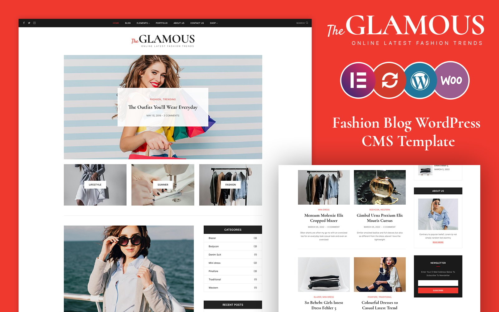 Шаблон WordPress The Glamous - Magazine and Fashion Blog Theme WordPress