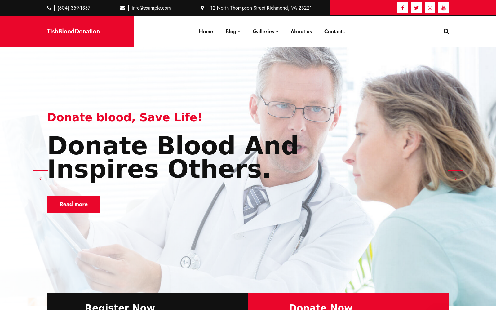 Шаблон WordPress TishBloodDonation - Blood Donation Theme WordPress