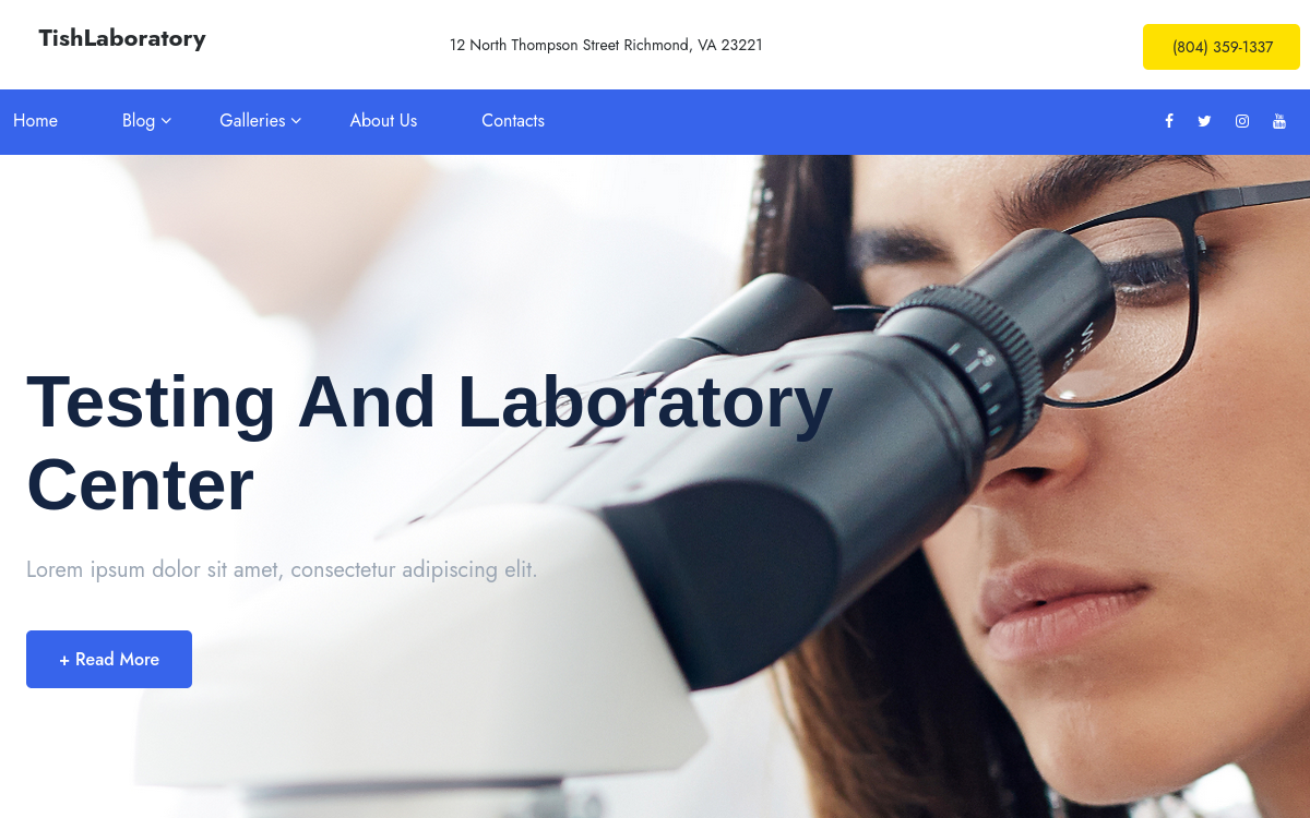 Шаблон WordPress TishLaboratory - Laboratory and Science Research Theme WordPress