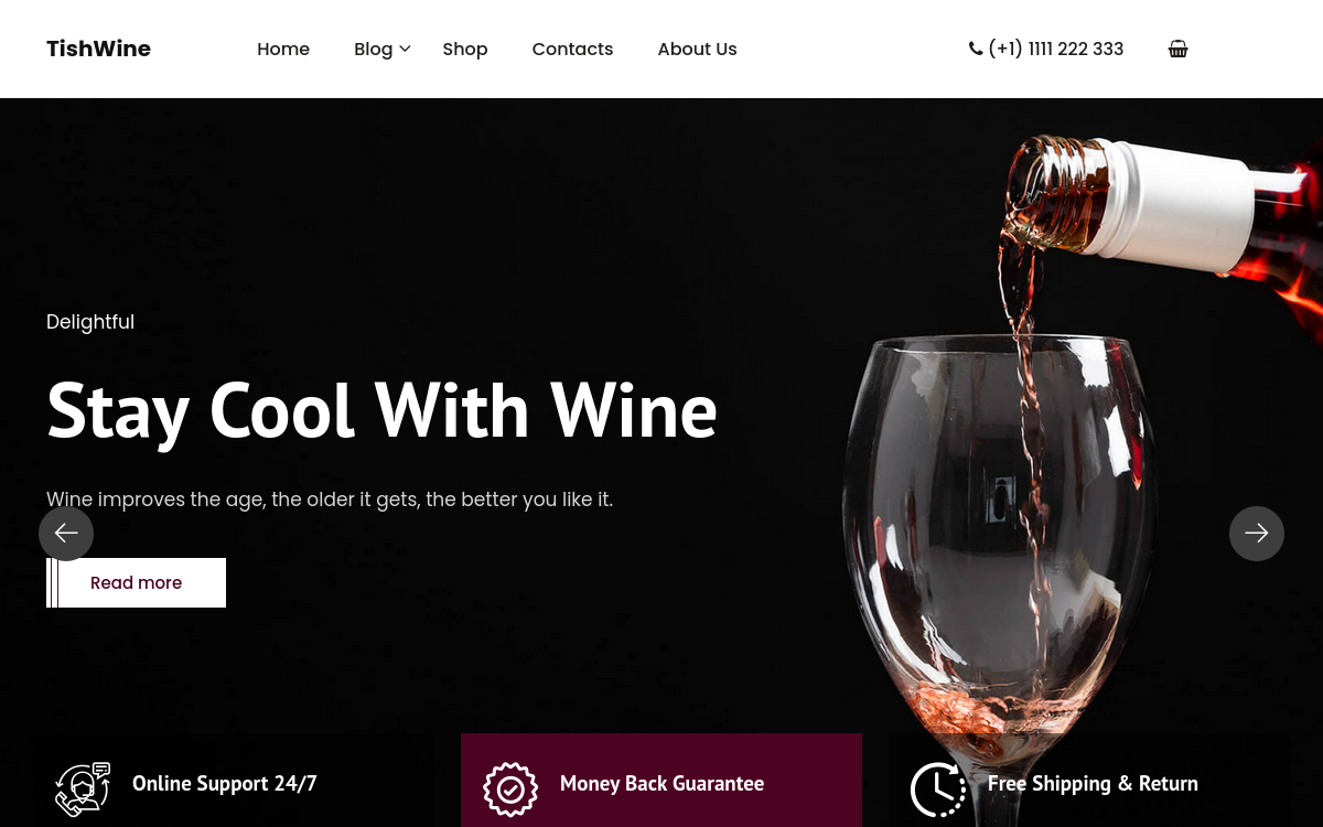 Шаблон WordPress TishWine - Wine Store Theme WordPress