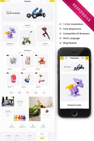 Шаблон OpenCart  Toysons - Children Shop Responsive 