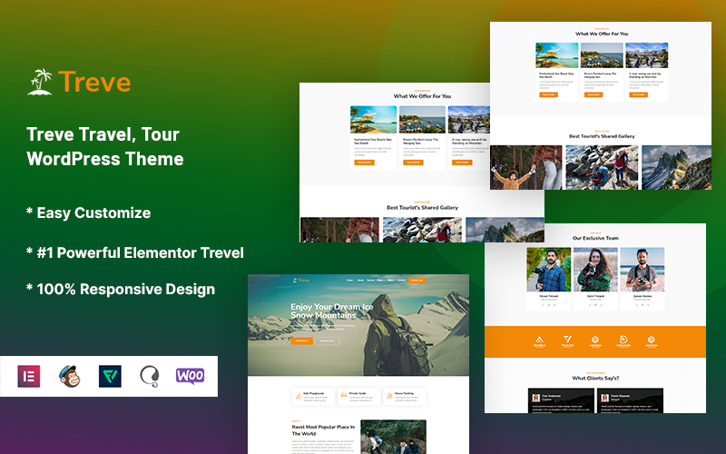 Шаблон Wordpress Treve - Travel, Tour Theme WordPress