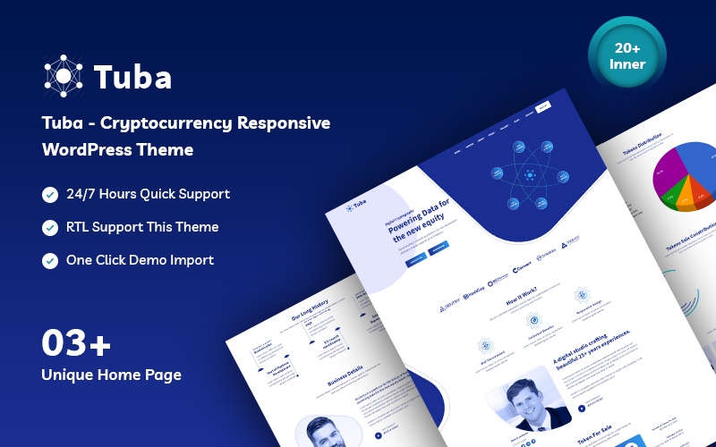 Шаблон Wordpress Tuba - Cryptocurrency Responsive Theme WordPress