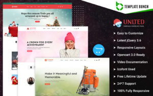 Шаблон OpenCart  United - Christmas and Winter with Travel - Responsive OpenCart Theme for eCommerce 