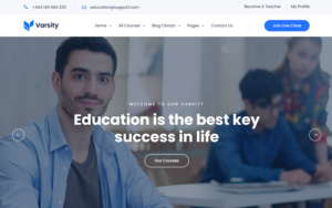 Varsity - School, College, University, Coaching, and Online Course Based Educational Theme WordPress