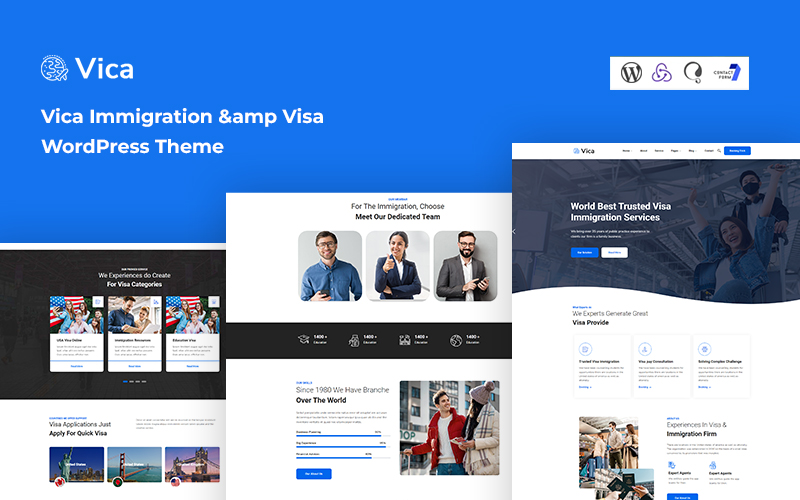 Шаблон WordPress Vica - Immigration & Visa Theme WordPress