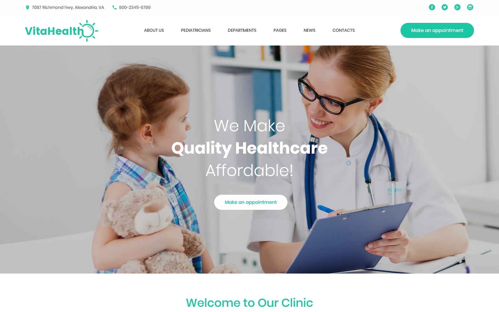 Шаблон Wordpress VitaHealth - Pediatric Clinic Responsive Medical Theme WordPress