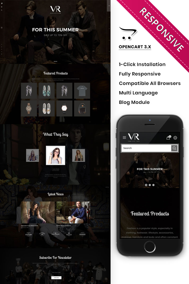 Шаблон OpenCart  VR Collection Fashion Store Responsive 