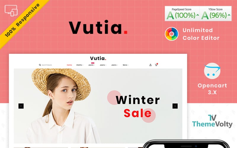 Шаблон OpenCart  Vutia Fashion Store 