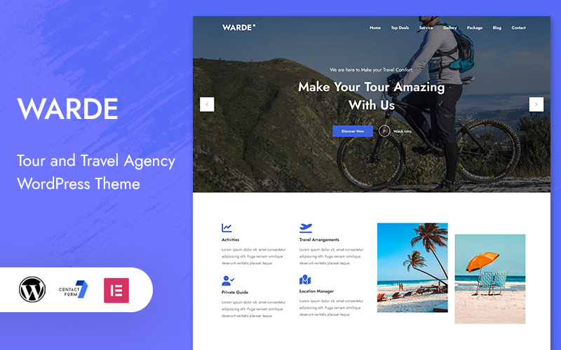 Шаблон Wordpress Warde – Tour and Travel Landing Page Theme WordPress