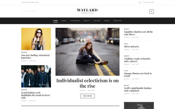 Шаблон Wordpress Waylard - Fashion Blog & Magazine Theme WordPress