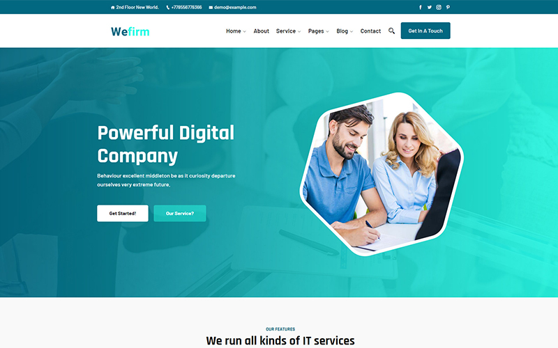 Шаблон Wordpress Wefirm - Powerful Digital Company Theme WordPress