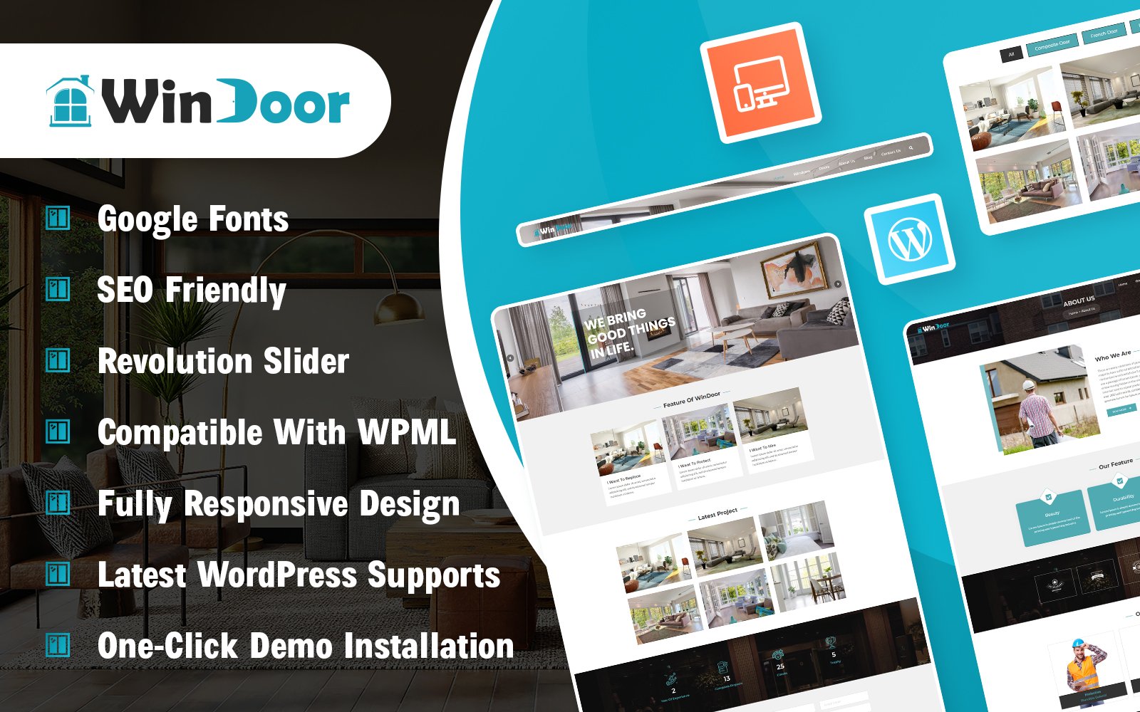 Шаблон Wordpress Windoor - Windows and Door Installation Theme WordPress
