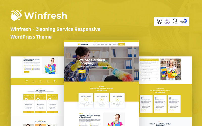 Шаблон Wordpress Winfresh - Cleaning Service Responsive Theme WordPress