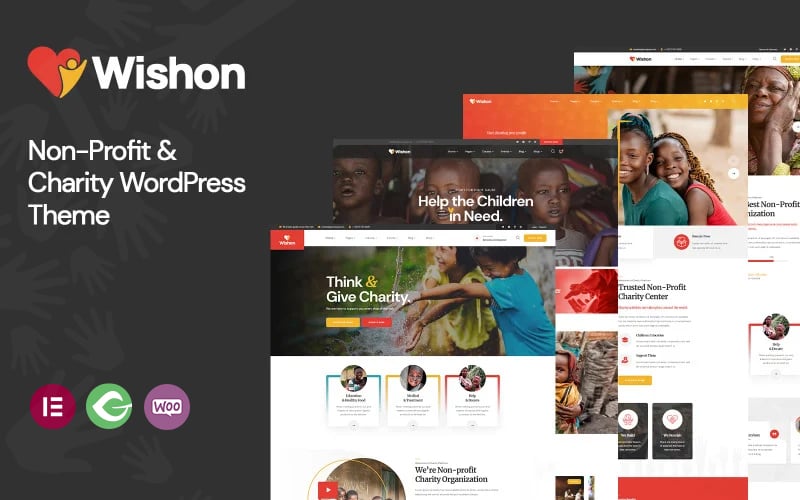 Шаблон Wordpress Wishon - Non-Profit & Charity WordPress theme Theme WordPress