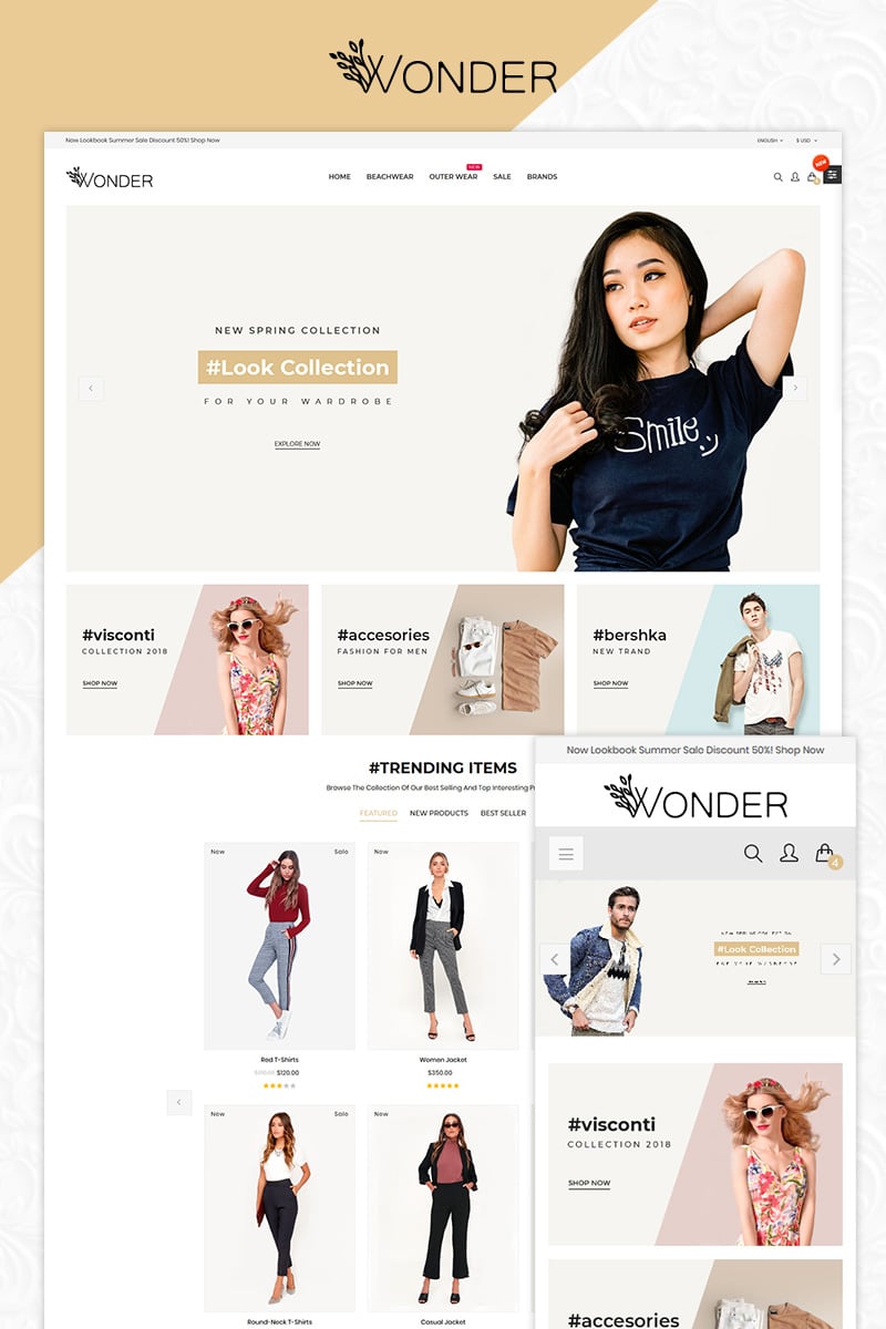 Шаблон OpenCart  Wonder Fashion Multistore Store 