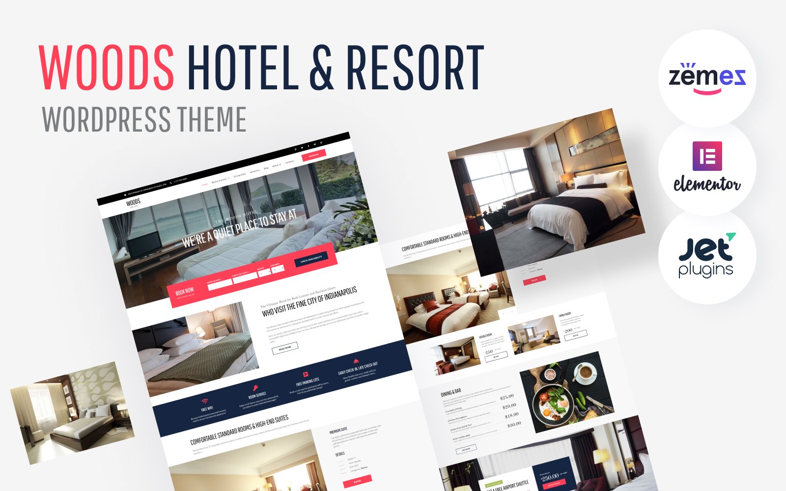 Шаблон Wordpress Woods Hotel - Hotel & Resort Theme WordPress