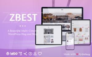 Шаблон WordPress ZBest - Multi-Concept WordPress Blog Theme and Shop for Writers and Bloggers Theme WordPress