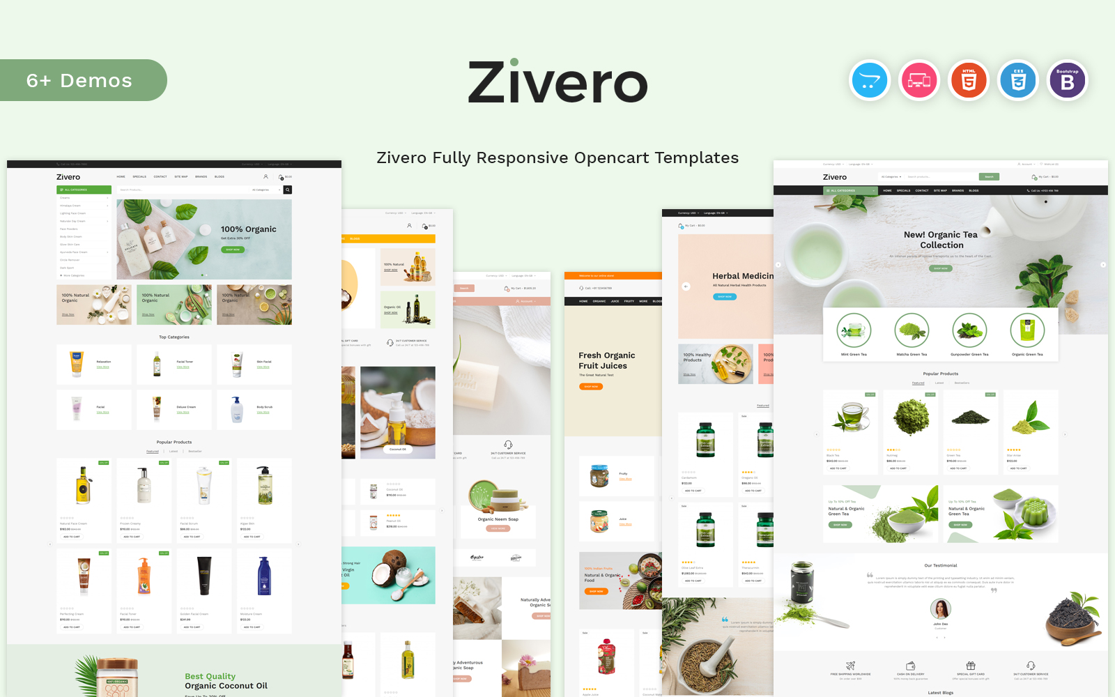 Шаблон OpenCart  Zivero - Organic & Beauty 