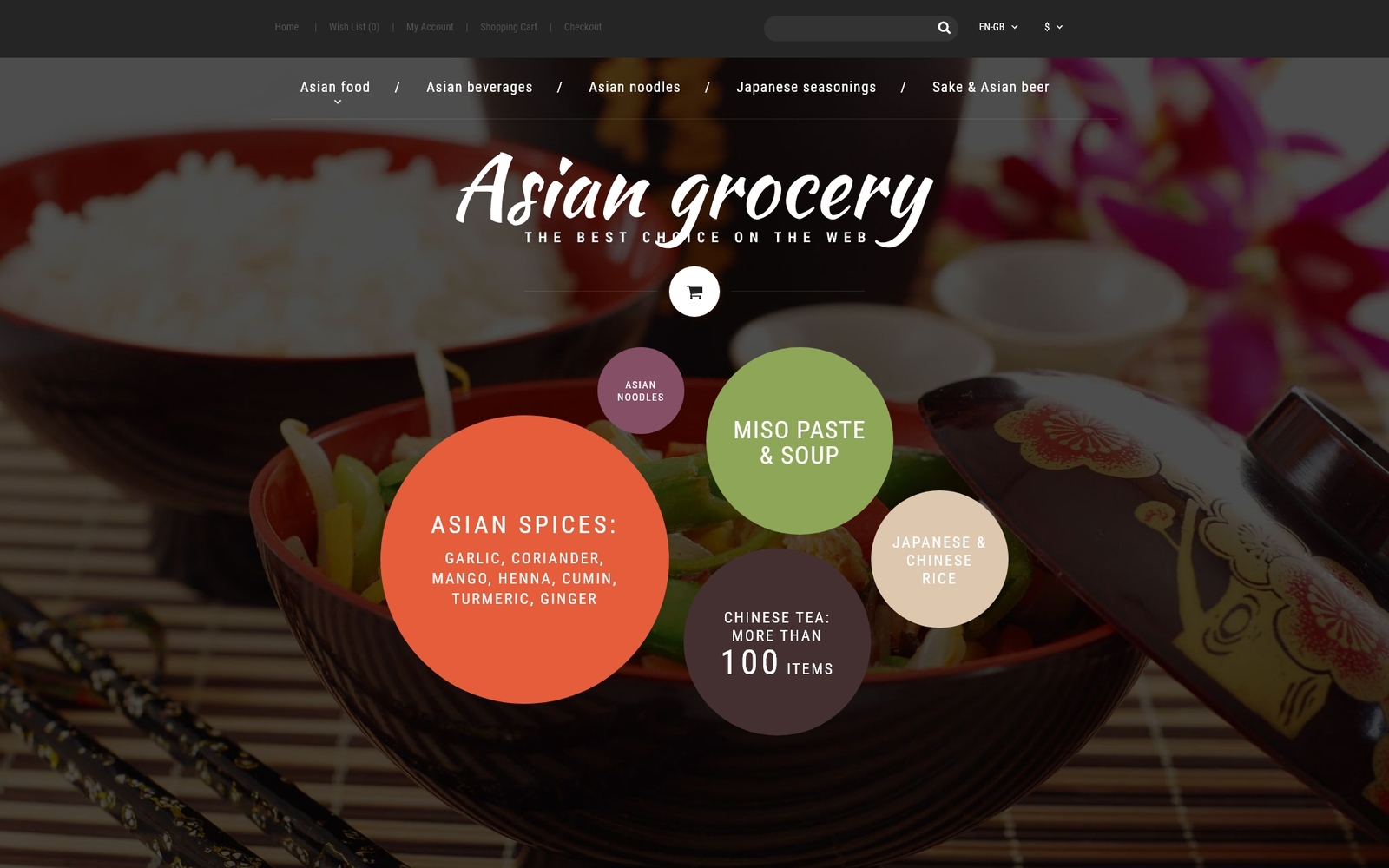 Шаблон OpenCart Asian Grocery Store 