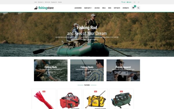Шаблон OpenCart Fishing Supplies 