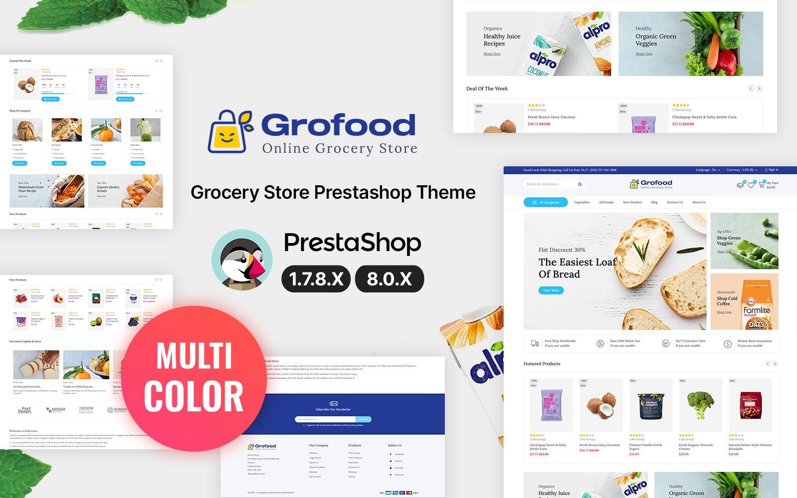 GroFood - Organic and Grocery Тема PrestaShop