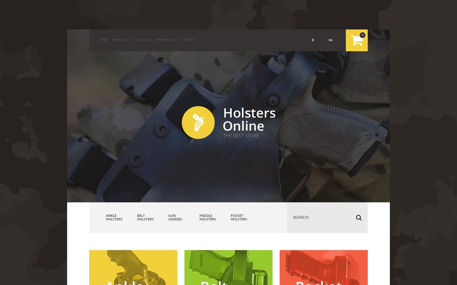 Шаблон OpenCart Holsters Online Store 